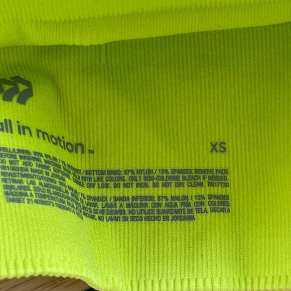 All in Motion Neon Racer Back Sports Bra Women’s size XS - Picture 4 of 4